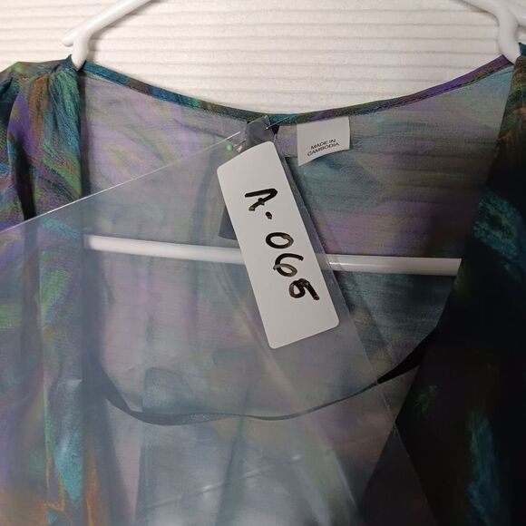 H&M Womens Cardigan Island leaf prin Sheer Cover-up Size 6 - Picture 9 of 12